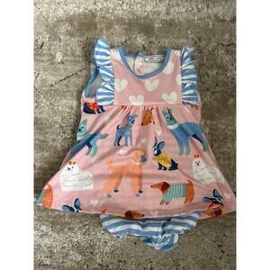 🔴Millie Loves Lily Female Dog Park Pink One piece size 6‎ months